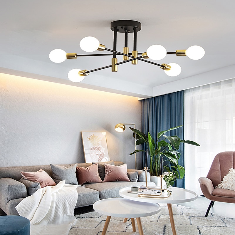 LED Ceiling Light 60 cm Sputnik Design Chandelier Metal Artistic Style Sputnik Industrial Painted Finishes Artistic Nordic Style 110-120V 220-240V