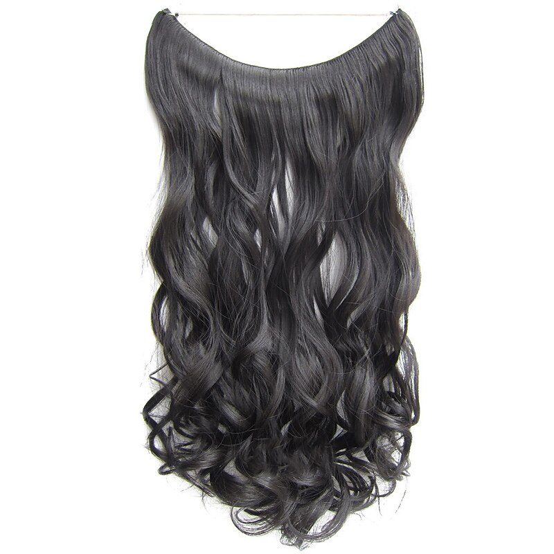 No Clip No Glue Invisible Halo Hair Extension 24inch Long Wavy Hair Synthetic Heat Resistant String Hairpiece3