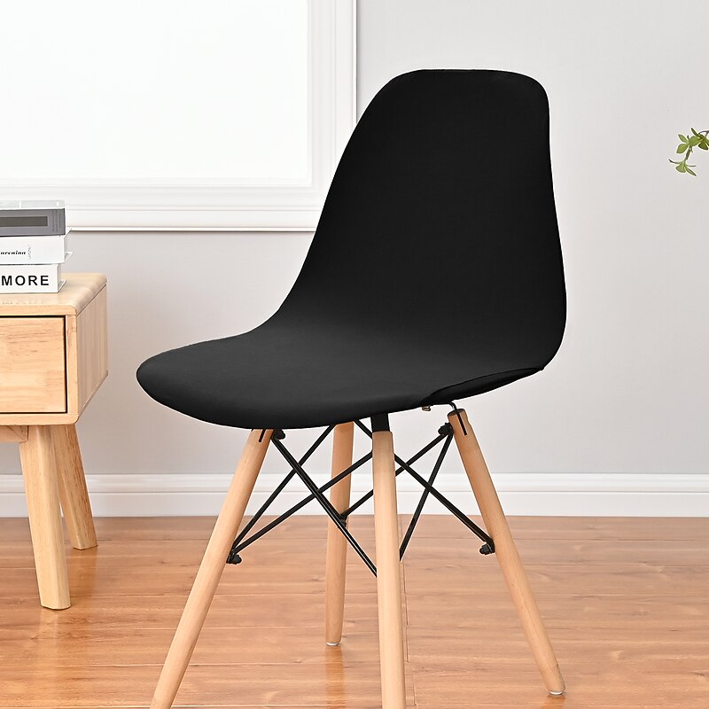 Shell Chair Cover Burgundy Mid Century Style for Kitchen Dining Room Chair Slipcovers Dining Chair Cover Parson Chair Slipcover Stretch Chair Covers for Dining Room