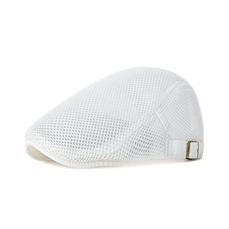 Men's Flat Cap Black White Polyester Mesh Streetwear Stylish 1920s Fashion Outdoor Daily Going out Plain Sunscreen3