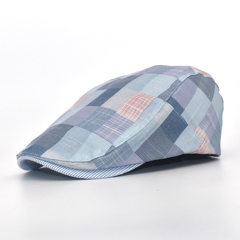 Men's Hat Beret Hat Comfort Warm Breathable Outdoor Street Daily Print Geometrical Plaid4