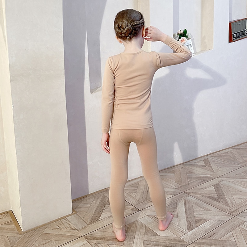 Kids' Dancewear Ballet Activewear Top Solid Girls' Training Performance Long Sleeve High Cotton Blend3