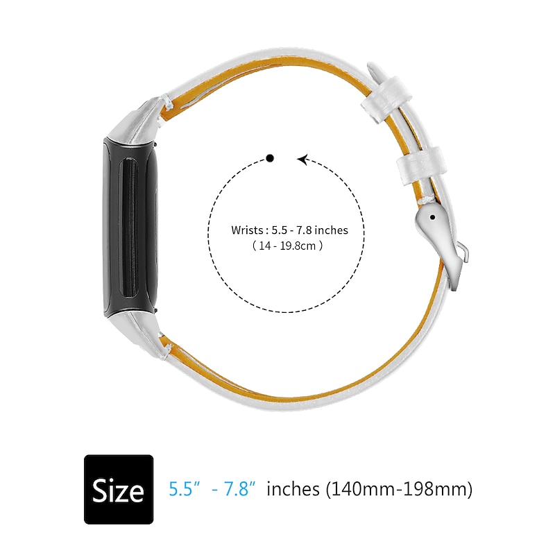 Watch Band for Fitbit Charge 5 Genuine Leather Replacement  Strap Metal Clasp Adjustable Women Men Floral Printed Wristband3