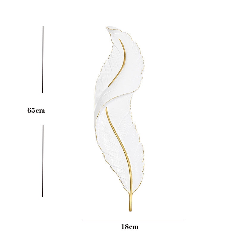Lightinthebox 1-Light 65cm LED Wall Lights Feather Shape Design Wall Lights Modern Light Luxury Style Bedroom Dining Room Resin Wall Light 110-120V 220-240V3