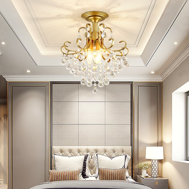 33 cm Unique Design Ceiling Light LED Crystal Classic Chandeliers Painted Finishes Vintage Country 220-240V2