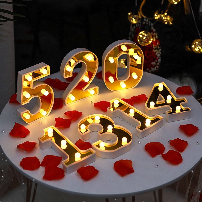 26 Letters Alphabet Light 3D Nightlight Letter Light Box LED Night Light New Year's AA Batteries Powered2