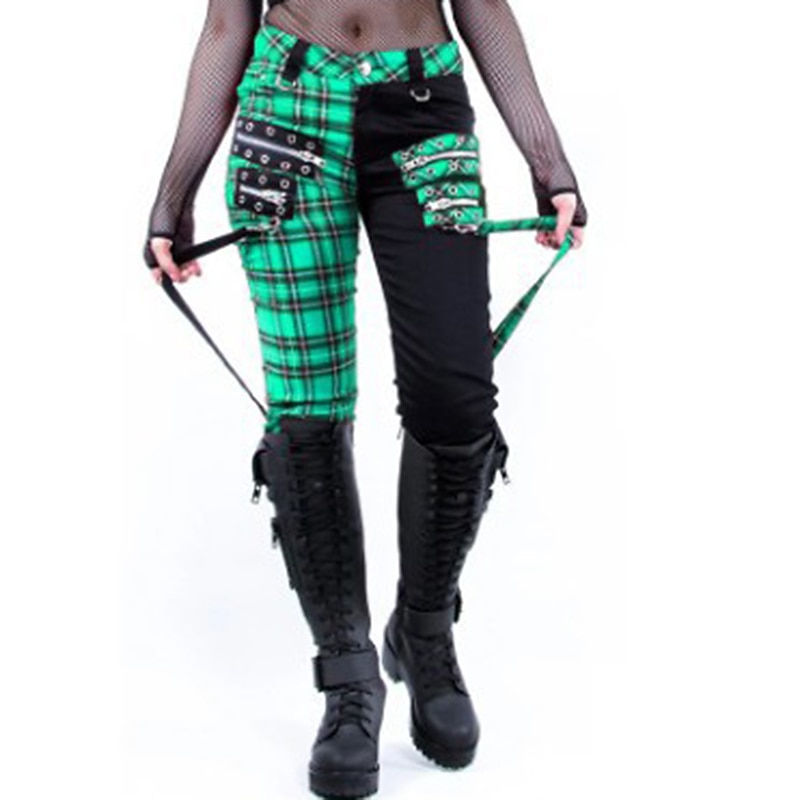 Gothic Punk & Gothic Steampunk Long Length Pants Masquerade Normal Plague Doctor Plus Size Plaid Checkered Fancy Dress Women's Halloween Carnival Masquerade Halloween Prom Daily Wear Teenager Adults'2