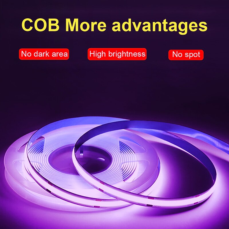32.8ft 10m COB WiFi LED Smart Strip Lights Christmas Decor Music Sync RGB Color Changing with Work with Alexa Google for Bedroom Home TV Back Light DIY Décor4
