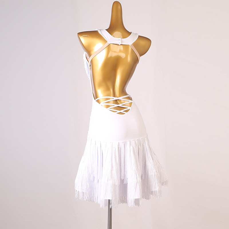 Latin Dance Dress Tassel Women's Performance Sleeveless Spandex3