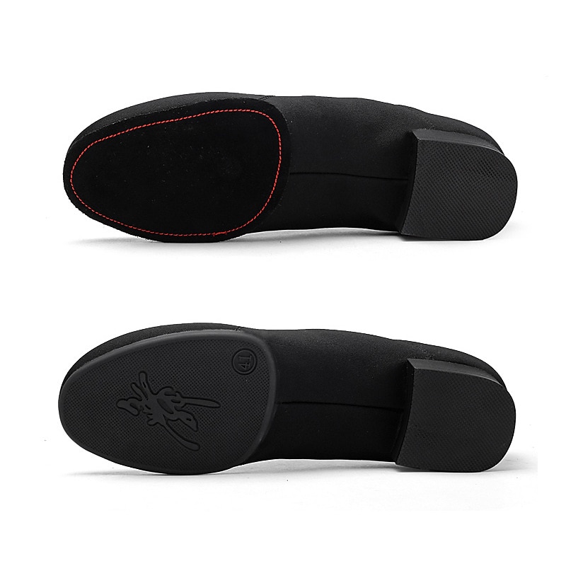 Men's Latin Shoes Practice Trainning Dance Shoes Line Dance Character Shoes Performance Stage Practice Flat Low Heel Lace-up Black4