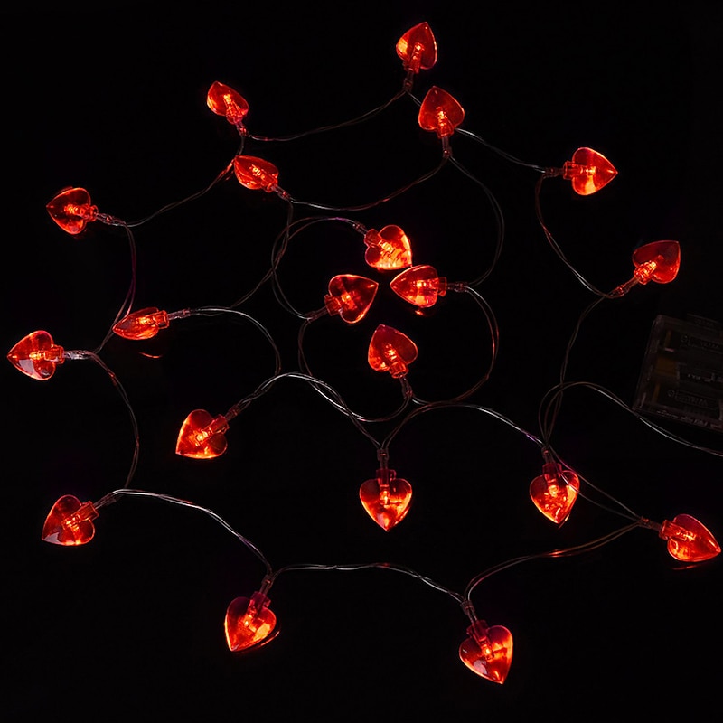 Elegant Wedding Reception Party Heart Love Lights 10/20/40leds Heart Shaped String Lights for Party Wedding Birthday Home Battery Operated4