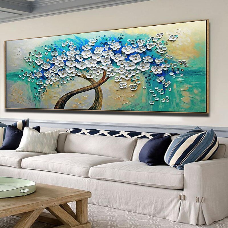 Oil Painting Handmade Hand Painted Wall Art Abstract Blossom Tree Home Decoration Decor Rolled Canvas No Frame Unstretched 5