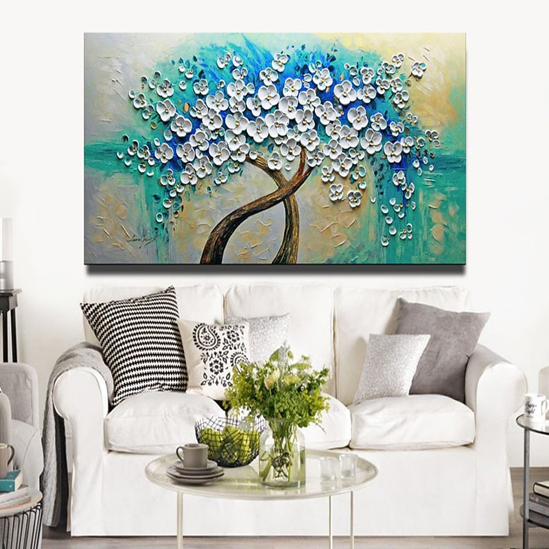 Oil Painting Handmade Hand Painted Wall Art Abstract Blossom Tree Home Decoration Decor Rolled Canvas No Frame Unstretched4