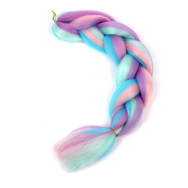 5PCS 4 Colors Mix Braiding Hair Extensions Jumbo Hair 24 Inch Synthetic Colorful Braiding Hair Extension for Crochet Box Braids Twist Braiding Hair3