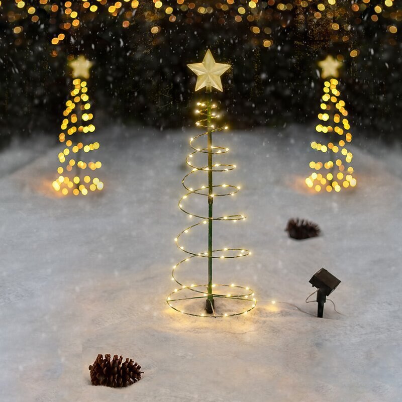 LED Christmas Tree Outdoor Solar Ground Plug Lights Christmas Courtyard Lights New Year Holiday Outdoor Garden Decoration Lawn Light3