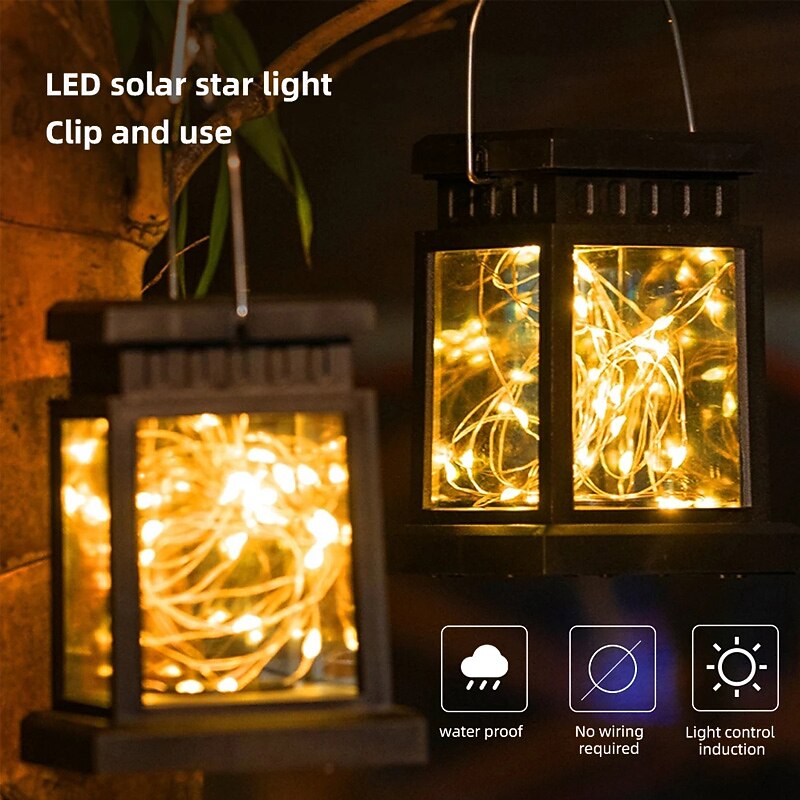 Lights Solar Outdoor 1PC Lights Lantern Waterproof Hanging Solar Lantern RGB/Warm White 30LEDs Night Light String for Garden Patio Christmas Holiday Party Decoration4