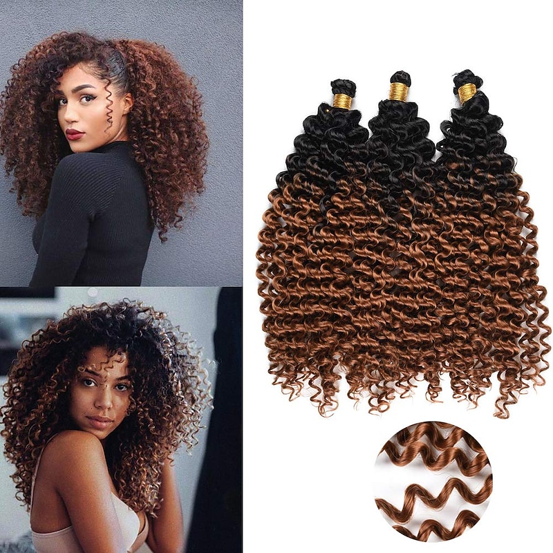 Crochet Curly Hair Water Wave Crochet Hair Curly Braiding Hair Curly Crochet Hair For Black Women Marlybob Crochet Hair 14 Inch  14inch 3packs