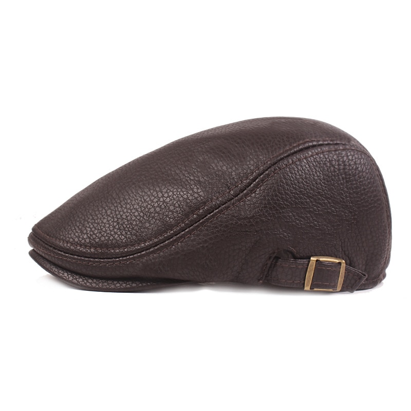 Men's Flat Cap Black Brown PU Pure Color 1920s Fashion Vintage Casual Outdoor Street Daily Pure Color Windproof Comfort Breathable Fashion2