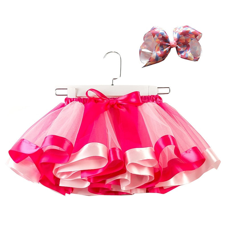 Kids' Dancewear Tutu Dress Headwear Splicing Tulle Sequins Girls' Performance Natural Tulle Polyester2