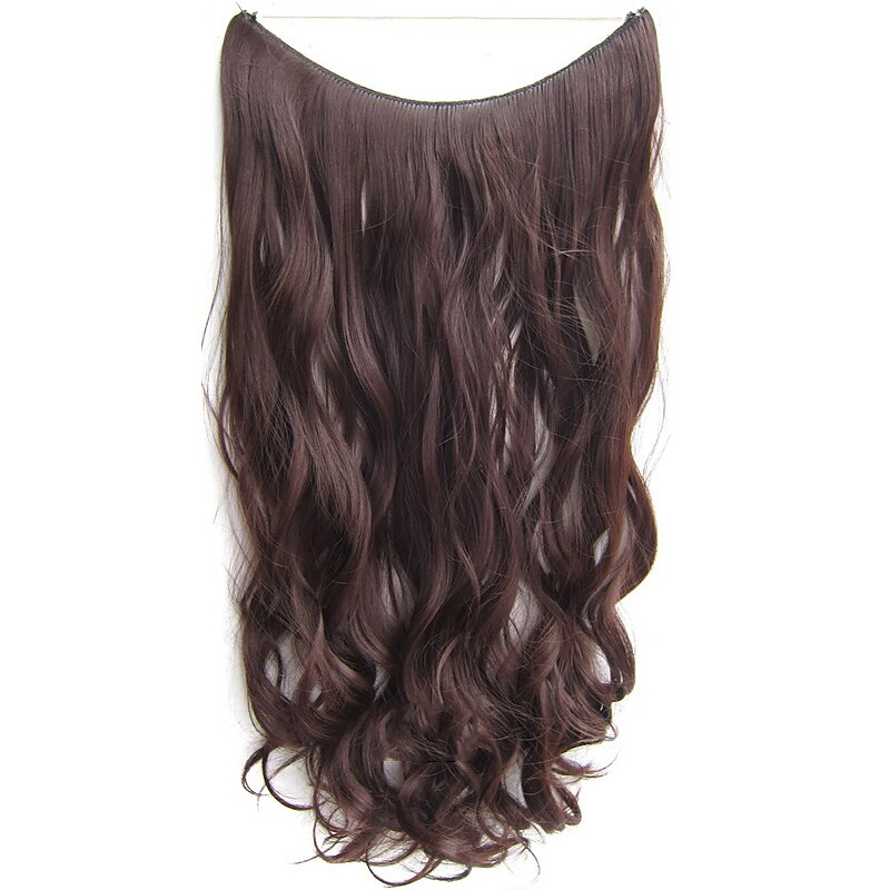 No Clip No Glue Invisible Halo Hair Extension 24inch Long Wavy Hair Synthetic Heat Resistant String Hairpiece4