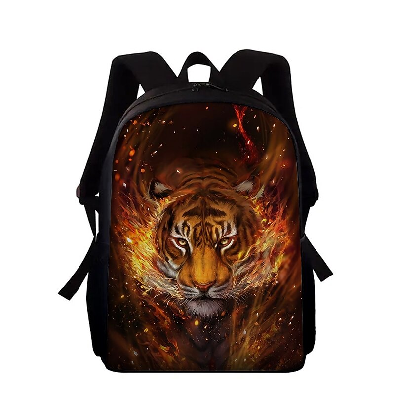 3D Fire Tiger Backpack for Boys and Teens – Large Capacity Animal Print School Bag for Middle and High School, Lightweight and Durable Bookbag for Daily Use
