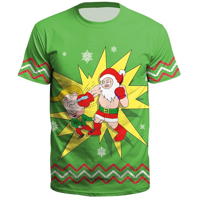 Christmas Santa Claus T-shirt Ugly Christmas Shirt 3D Print Graphic Funny For Couple's Men's Women's Adults' 3D Print