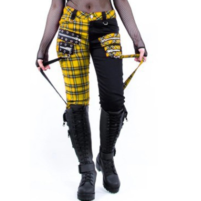 Gothic Punk & Gothic Steampunk Long Length Pants Masquerade Normal Plague Doctor Plus Size Plaid Checkered Fancy Dress Women's Halloween Carnival Masquerade Halloween Prom Daily Wear Teenager Adults'3