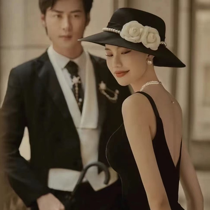 Hats Poly / Cotton Blend Bucket Hat Fall Wedding Party / Evening Melbourne Cup Cocktail Royal Astcot With Beading Appliques Headpiece Headwear dress to impress Hats Race Day Dress