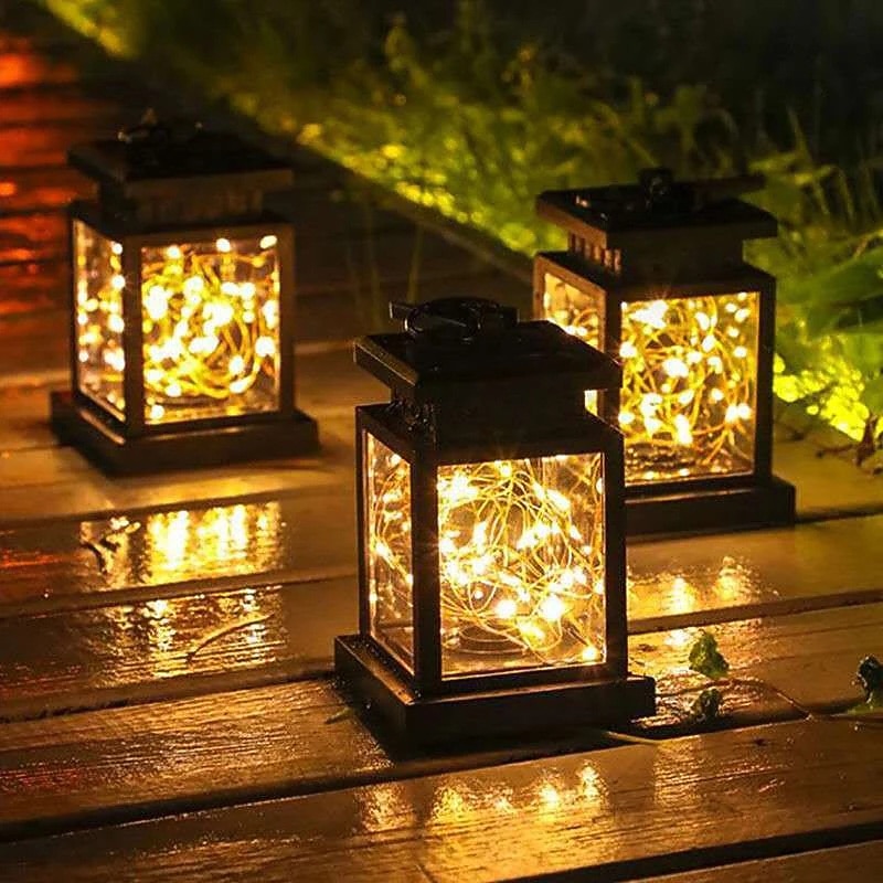Lights Solar Outdoor 1PC Lights Lantern Waterproof Hanging Solar Lantern RGB/Warm White 30LEDs Night Light String for Garden Patio Christmas Holiday Party Decoration2