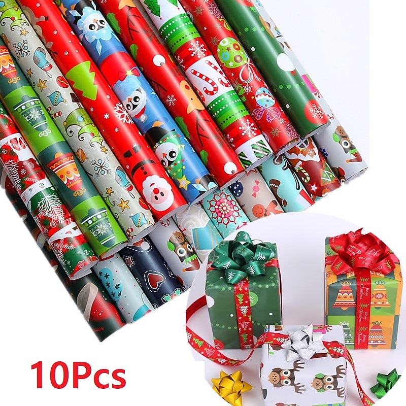 10 Pieces 75X51cm Christmas Gift Box Wrapping Paper Wedding Green Decoration Gift Wrap Artware Kraft Packing Paper Birthday Origami Paper2