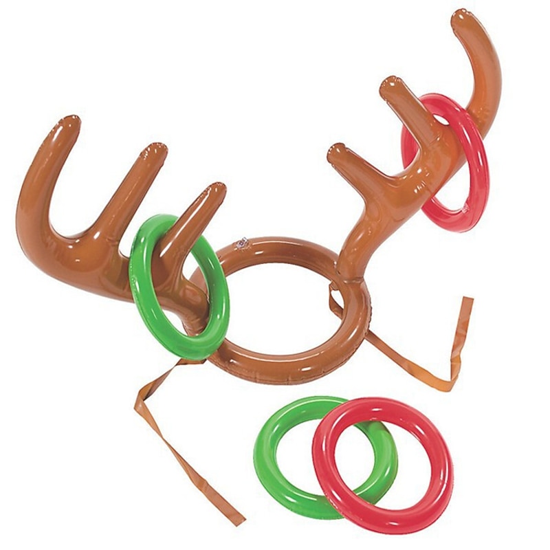 Christmas Game Inflatable Santa Funny Reindeer Antler Hat Ring Toss Christmas kids Gift New Year Christmas Outdoor Inflated toys4