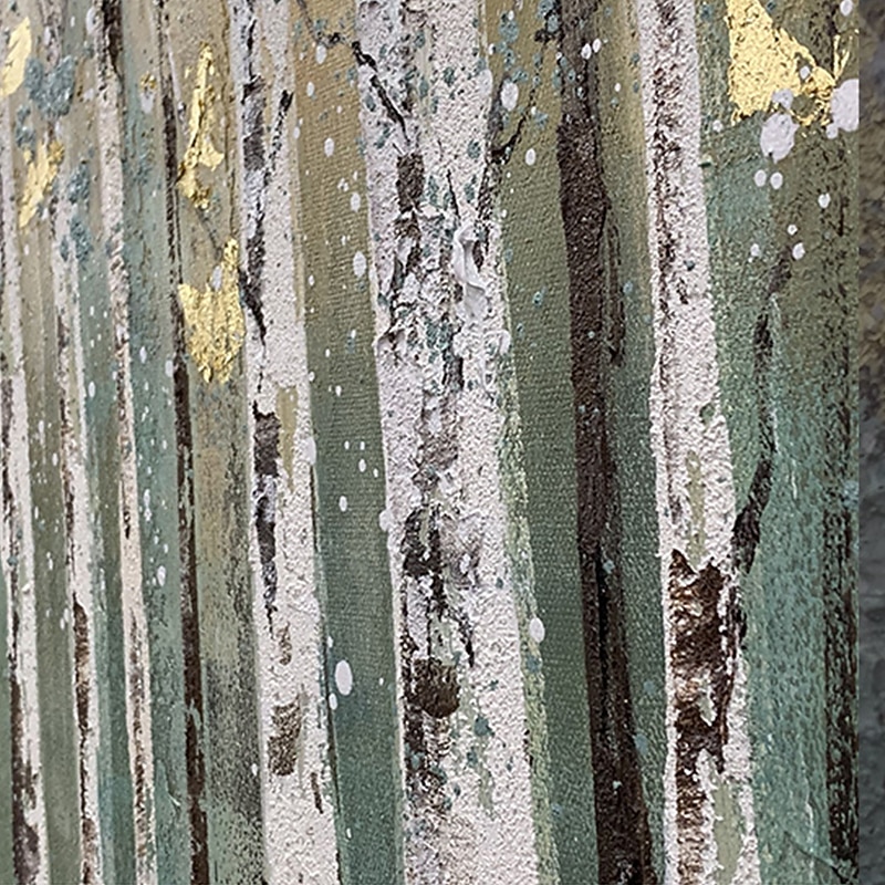 Oil Painting Handmade Hand Painted Wall Art Abstract Plant Floral Birch Forest Home Decoration Decor Stretched Frame Ready to Hang4