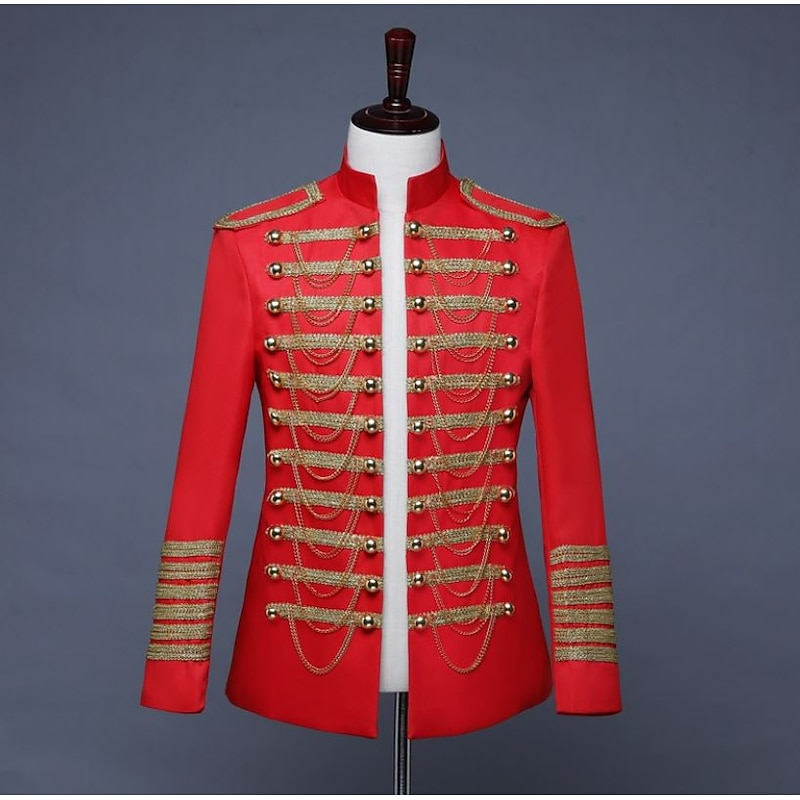 Elegant Classical Retro Vintage Party Costume Masquerade Suits & Blazers Prince Uniforms Cosplay Slim Fit Ball Gown Fancy Dress Men's Halloween Masquerade Wedding Masquerade Cocktail Party Coat3