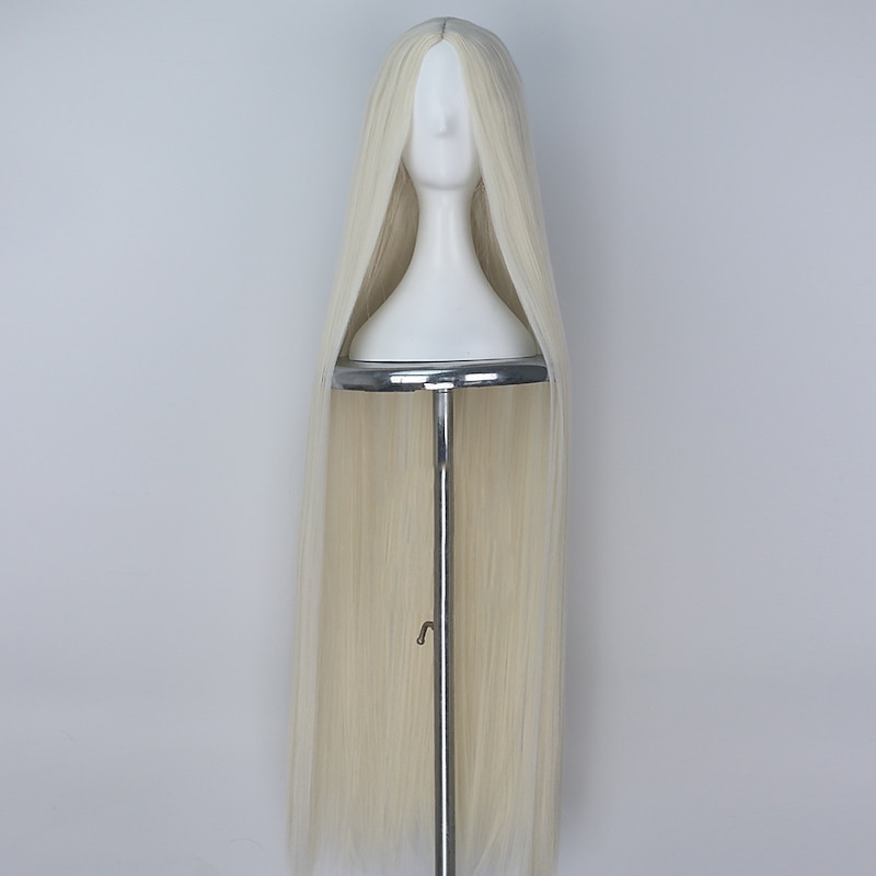 Cosplay  Wig Straight Middle Part Wig Very Long Platinum Synthetic Hair Wigs Women's Soft Blonde Wigs Halloween Wigs2