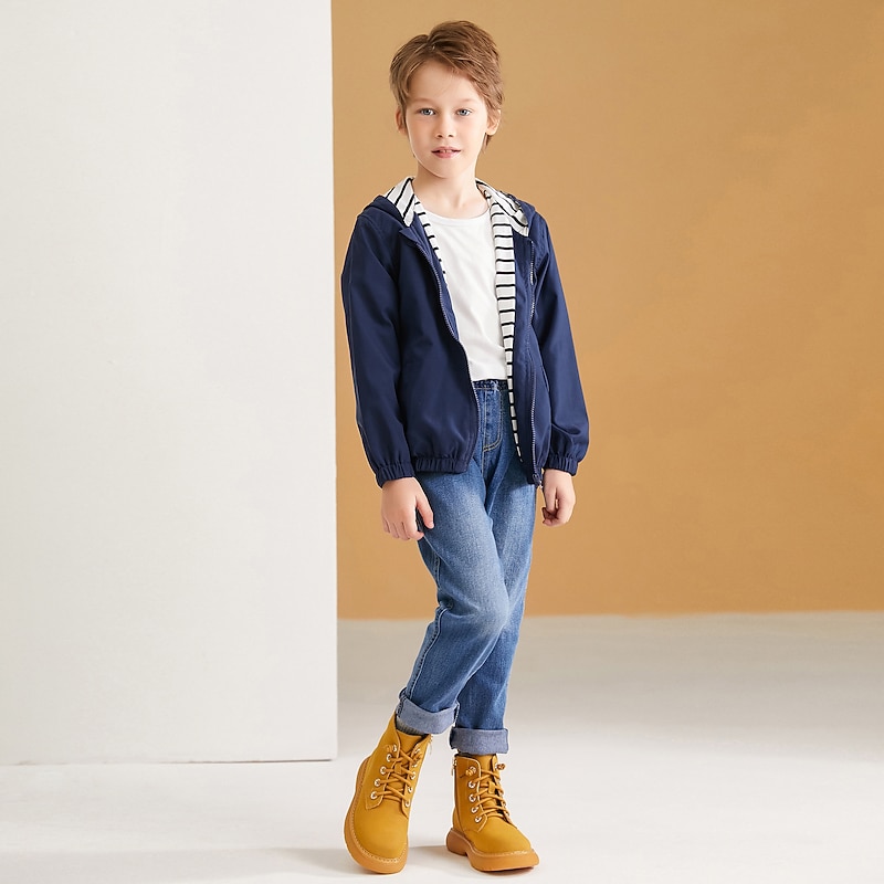 Boys T shirt Long Sleeve Jacket Stripe Basic Casual Polyester School Daily Kids 2-13 Years 3D Printed Graphic Regular Fit Shirt4