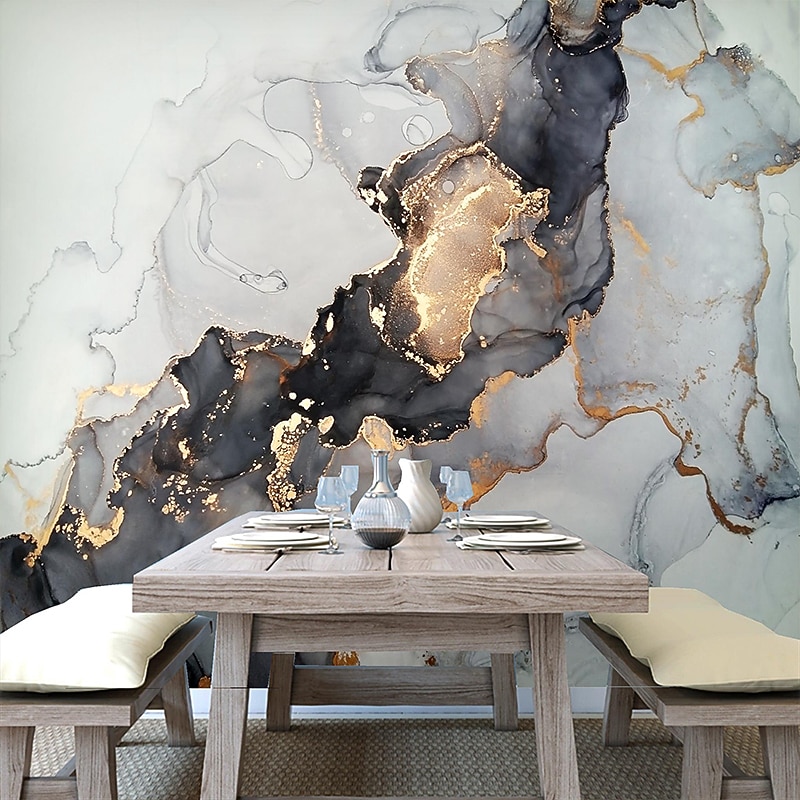 Mural Wallpaper Wall Sticker Covering Print Peel and Stick Removable Self Adhesive Artistic Marble Gold Canvas Home Decor