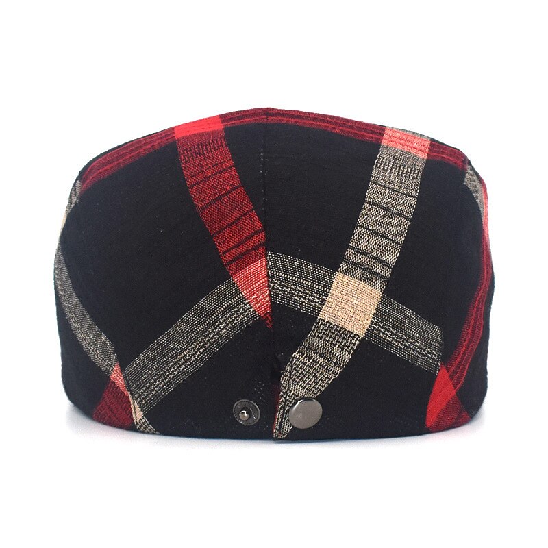 Men's Flat Cap Black Red Cotton Two tone 1920s Fashion Casual Outdoor Outdoor Daily Plaid Sun Protection Comfort Warm Breathable3