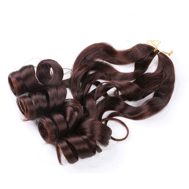 Loose Wavy Braiding Hair 6 Pack French Curles Crochet braid hair 75g/pack Synthetic Hair Extensions Pre Stretched Bouncy Braiding Hair For Black Women 22inch 6packs3