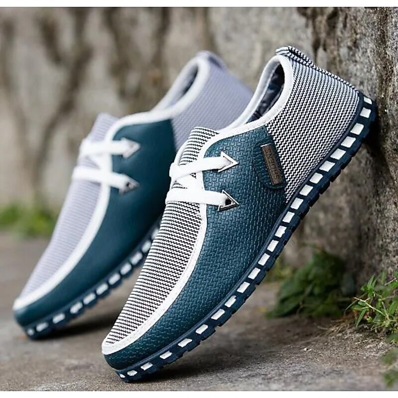 Men's Black and White Woven Slip-On Casual Shoes for Comfort and Style 10