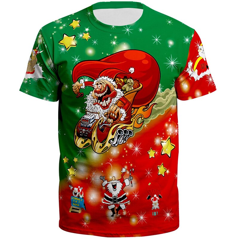 Christmas Santa Claus T-shirt Ugly Christmas Shirt 3D Print Graphic Funny For Couple's Men's Women's Adults' 3D Print3