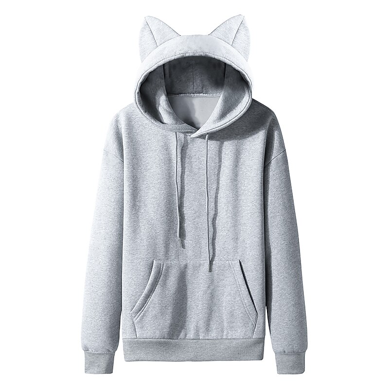 Cosplay Rabbit Hoodie Back To School Cat Ear Harajuku Kawaii For Women's Adults' Back To School Hot Stamping2