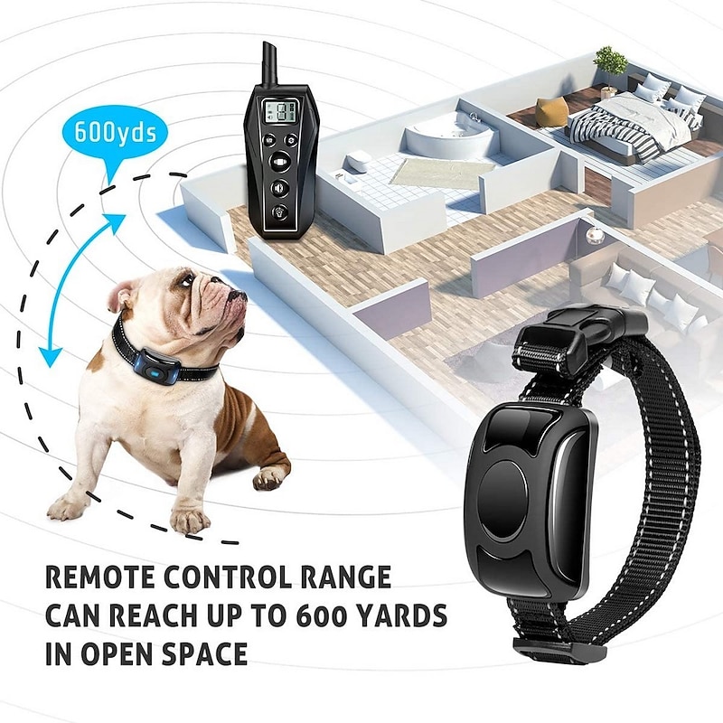 No Shock 800M Pet Dog Training Collar Beep Vibration Collar Rechargeable Waterproof Humane Remote Training Collar4