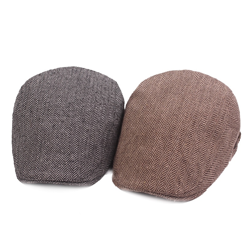 Men's Flat Cap Black Coffee Cotton Streetwear Stylish 1920s Fashion Outdoor Daily Going out Graphic Prints Warm2