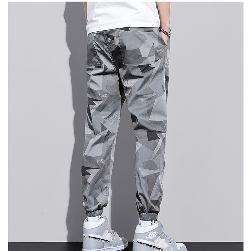 Men's Cargo Pants Cargo Trousers Joggers Trousers Elastic Waist Classic Multi Pocket Camouflage Comfort Outdoor Full Length Casual Daily Streetwear Stylish ArmyGreen Gray Micro-elastic2