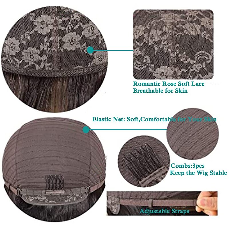 Human Hair Wig Long Body Wave With Bangs Natural Party Best Quality New Arrival Capless Brazilian Hair Women's Natural Black #1B 12 inch 14 inch 16 inch Daily Thanksgiving New Year4