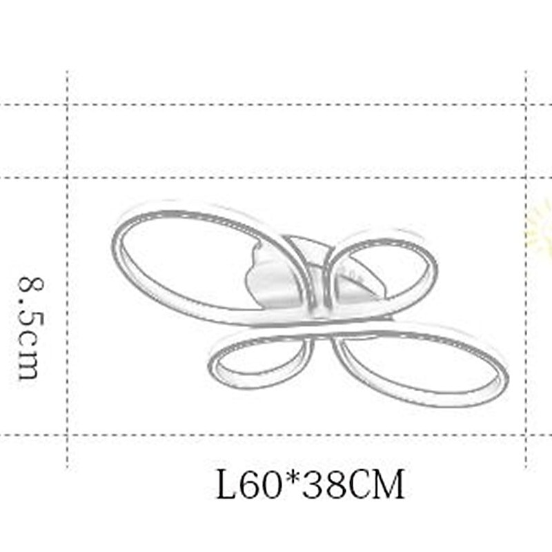 1-Light 60/80 cm Ceiling Light LED Geometric Shapes Flush Mount Lights Metal Painted Finishes Modern Nordic Style Office Living Room   220-240V ONLY DIMMABLE WITH REMOTE CONTROL3