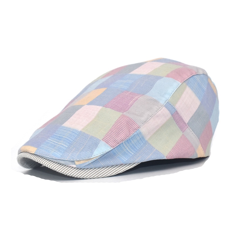 Men's Hat Beret Hat Comfort Warm Breathable Outdoor Street Daily Print Geometrical Plaid2