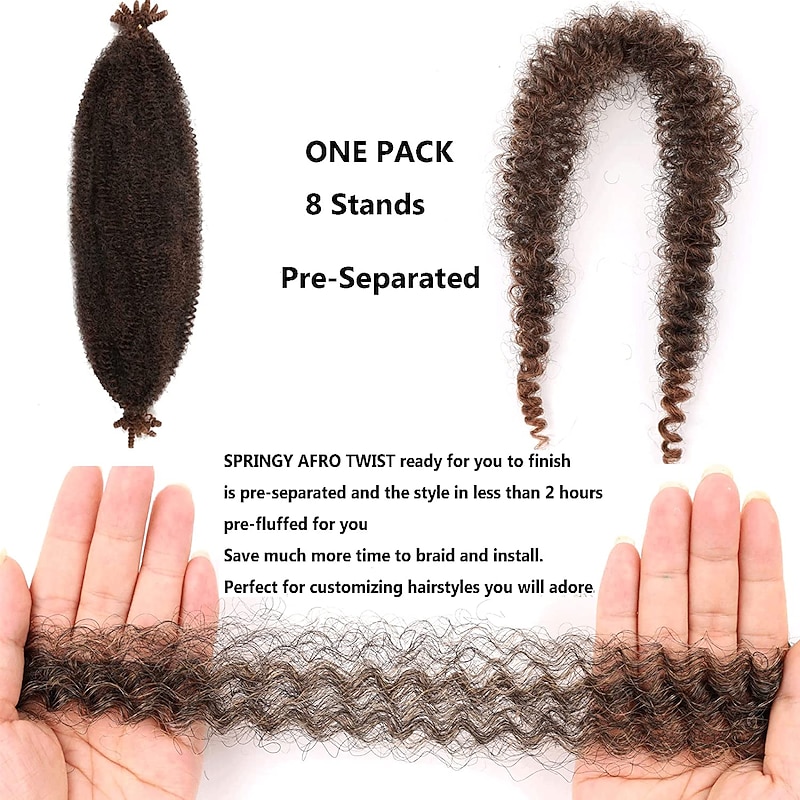 24 Inch Pre-Separated Springy Afro Twist Hair 3 Packs Pre-fluffed Natural Kinky Twist Great for Protective Styling Marley Crochet Braiding Hair For Black Women 24inch 3packs4