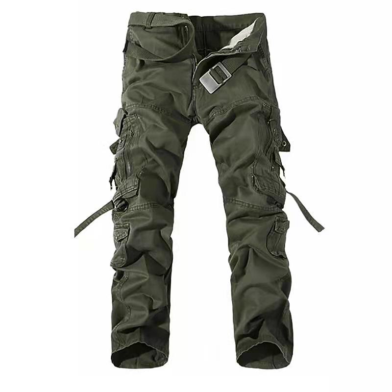Men's Cargo Pants Cargo Trousers Combat Trousers Tactical Pants Trousers Multi Pocket Plain Full Length Daily Holiday Casual Tactical Grass Green Earth green Inelastic