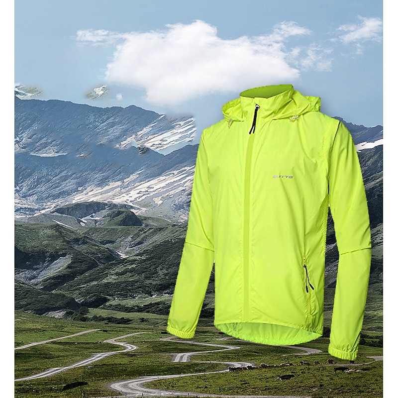 bicycle jacket men bicycle vest, waterproof windproof breathable uv protection reflective jacket, quick drying windbreaker for cycling jogging hiking, green,m3